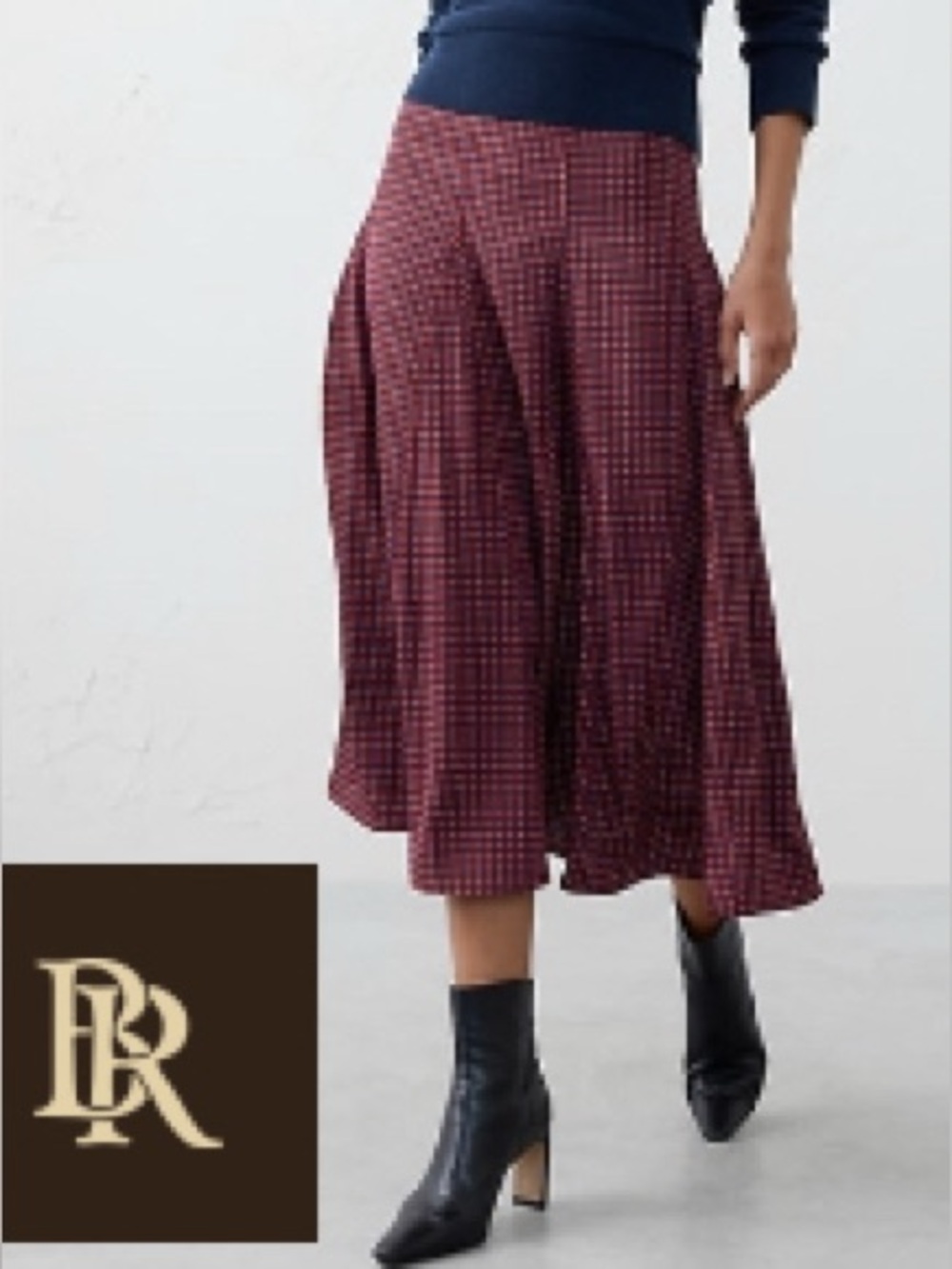 NWT Godet Sheen Midi Skirt